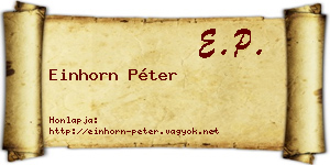 Einhorn Péter névjegykártya